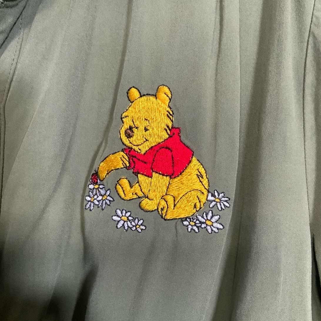 Disney Disney Winnie the Pooh Shirt Button Down Green Tie Women’s S Size S / US 4 / IT 40 - 3 Thumbnail