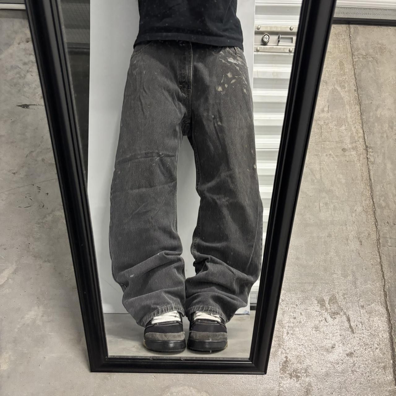Vintage Crazy Vintage Y2K/2000s Grunge Faded Black Skater Denim Jeans! 35x28 Size US 35 - 1 Thumbnail