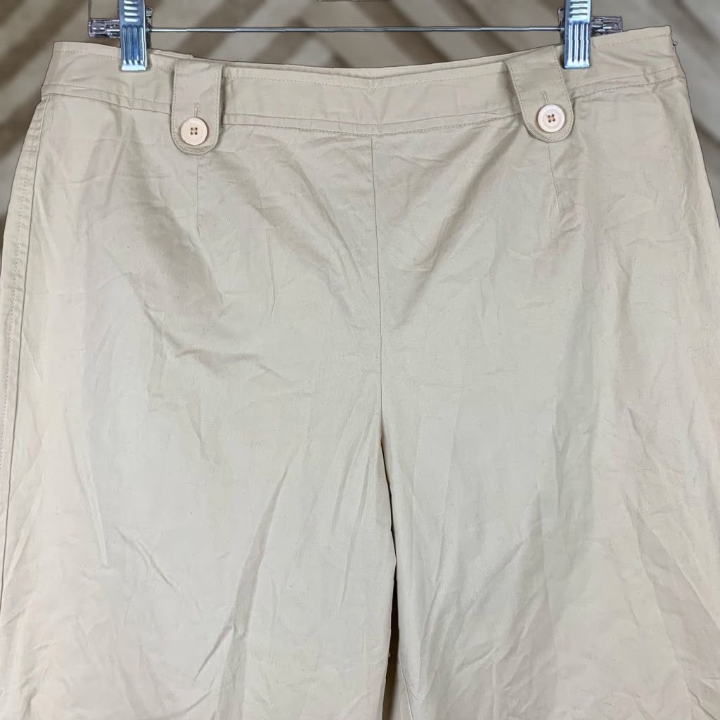 Talbots Talbots Women Pants Tan High Rise Pull On Side Zip Cuffed Ankle Stretch 12 Size 24" / US 00 / IT 34 - 1 Thumbnail