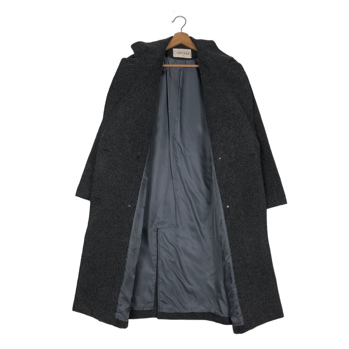 Calvin Klein 🔥Rich Grey Long Jacket Wool Herringbone Calvin Klein Size US M / EU 48-50 / 2 - 13 Thumbnail