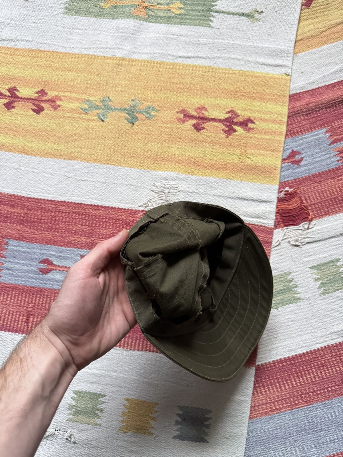 Vintage Vintage 70-80’s Military Khaki Army USMC Hat Size ONE SIZE - 4 Thumbnail