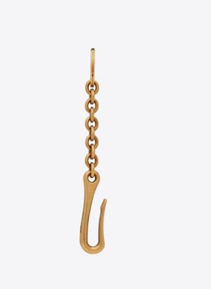 image of Saint Laurent Paris Oc11Z0124 Saint Laurent Crochet Keyring In Gold, Men's