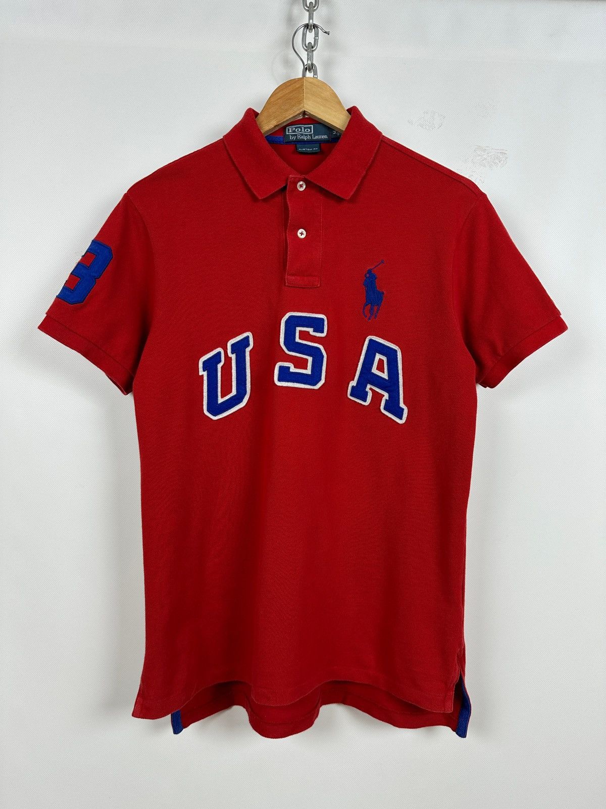 Polo Ralph Lauren Vintage Polo Ralph Lauren USA #3 Rugby Polo Shirt Chief Keef Size US M / EU 48-50 / 2 - 1 Thumbnail