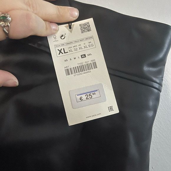 Zara Zara Faux Leather high rise Leggings Size XL NWT Size 38" / US 16 / IT 52 - 6 Thumbnail