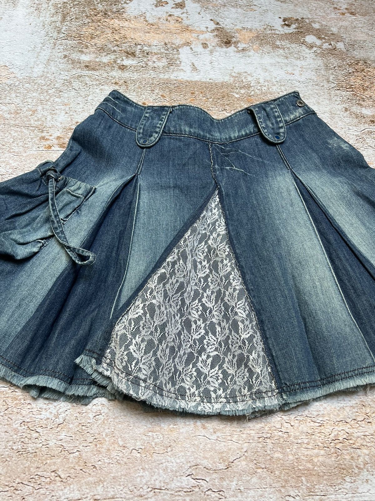 Japanese Brand × Vintage Vintage denim flare cargo skirt Size 29" - 3 Thumbnail