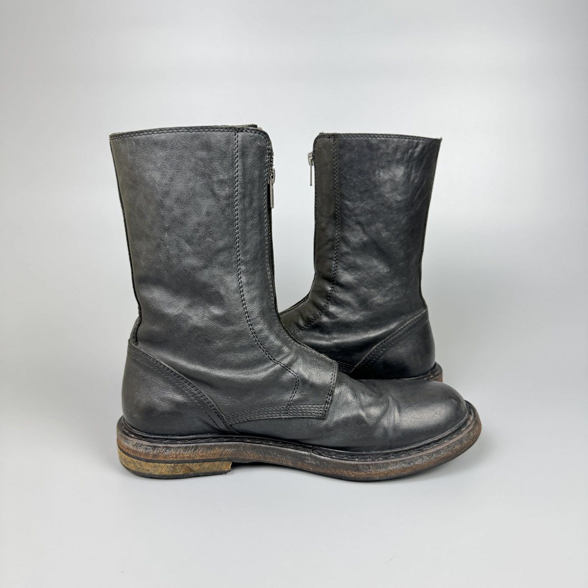 Ann Demeulemeester Ann Demeulemeester - FW/12 Double front zipper leather Boots Size US 9 / EU 42 - 8 Thumbnail
