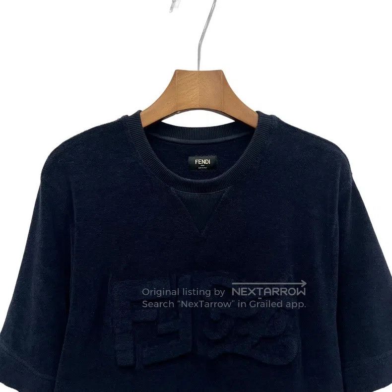 Fendi Fendi Dark blue embroidered towel short sleeve Size US S / EU 44-46 / 1 - 2 Thumbnail