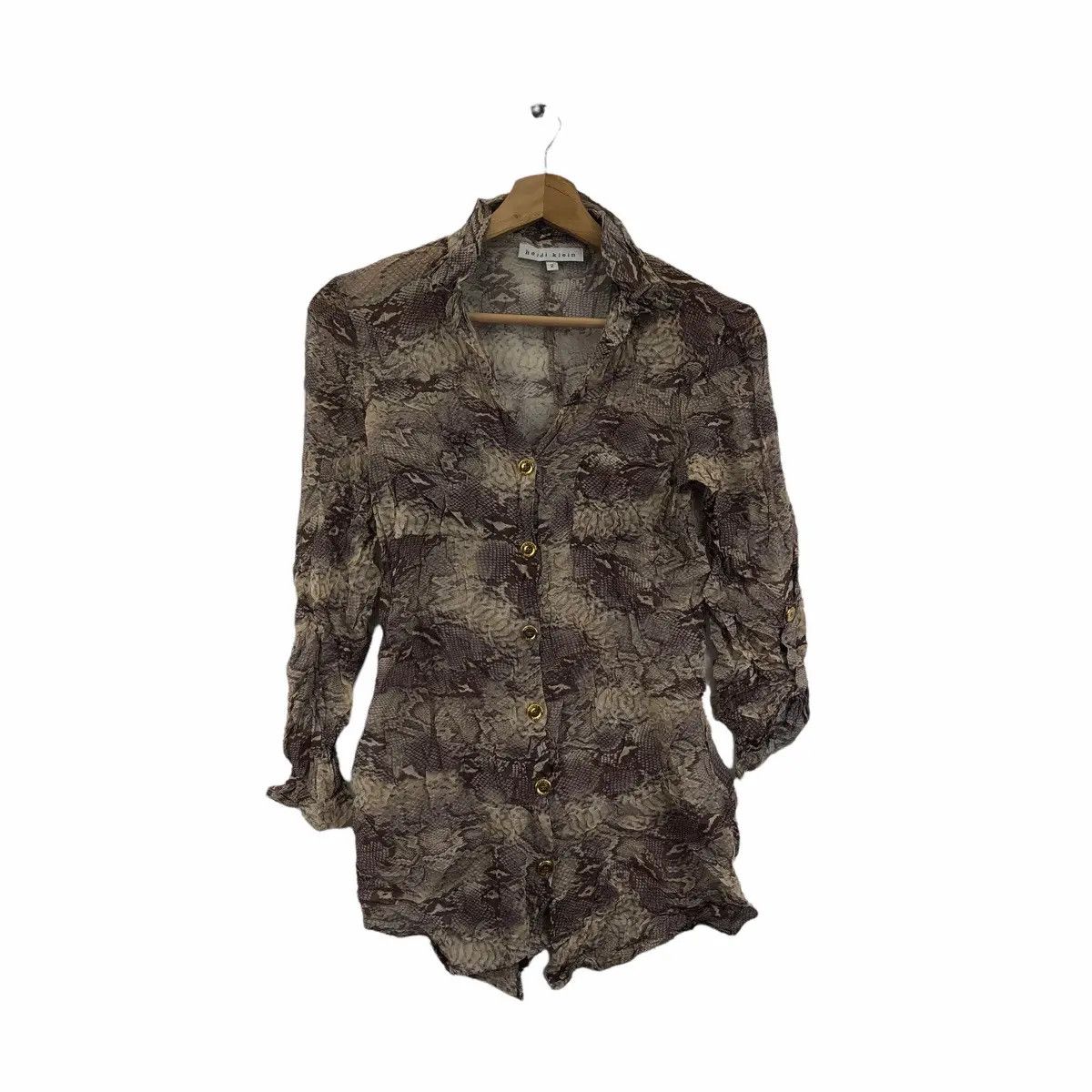 Designer × Vintage Vtg 90’ HEIDI KLEIN PARIS Crocodile Abstract Jacket Blouse Size M / US 6-8 / IT 42-44 - 1 Thumbnail