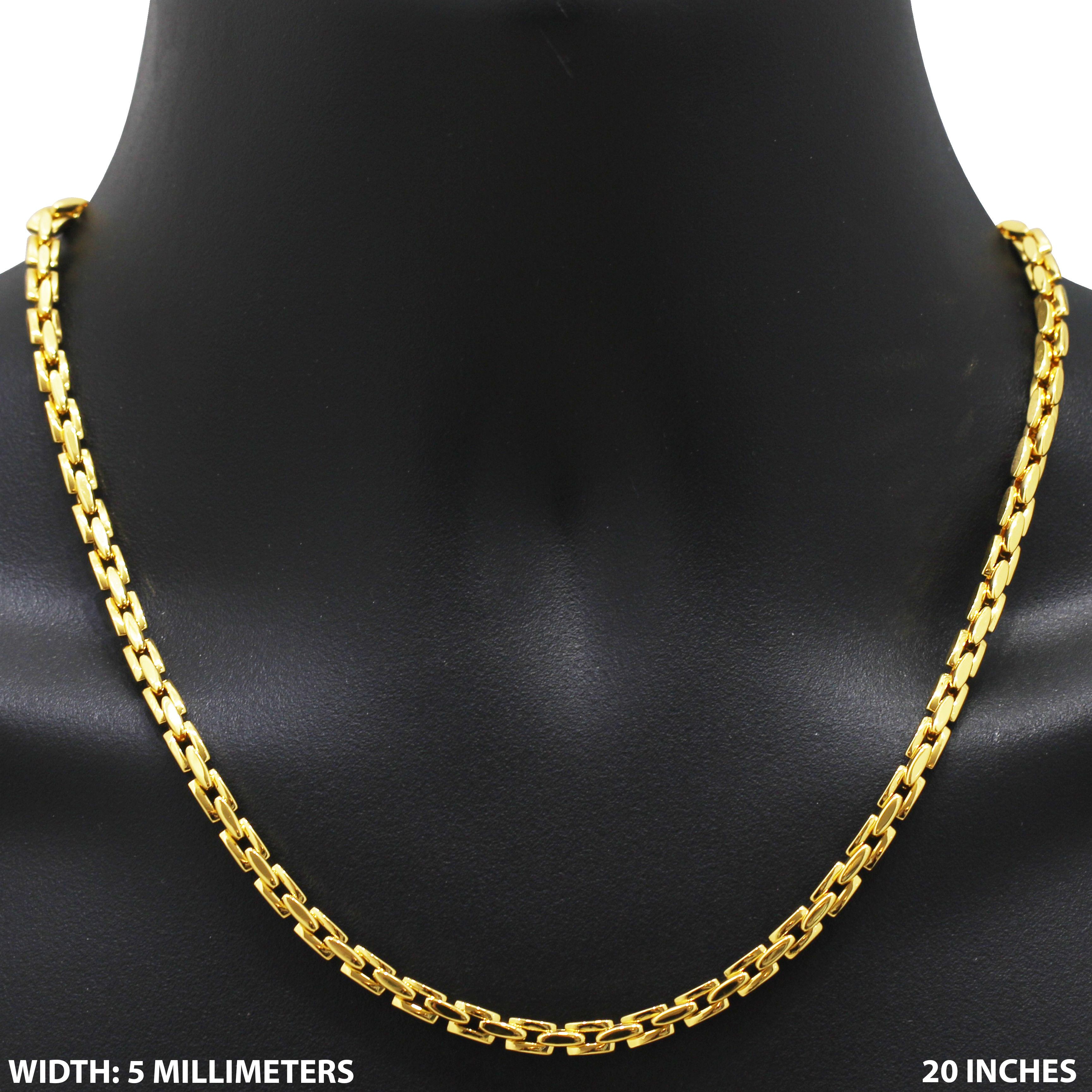 Other 316L SS 22k GP 5mm Interlock Bone Link Chain Necklace 20” Size ONE SIZE - 1 Thumbnail