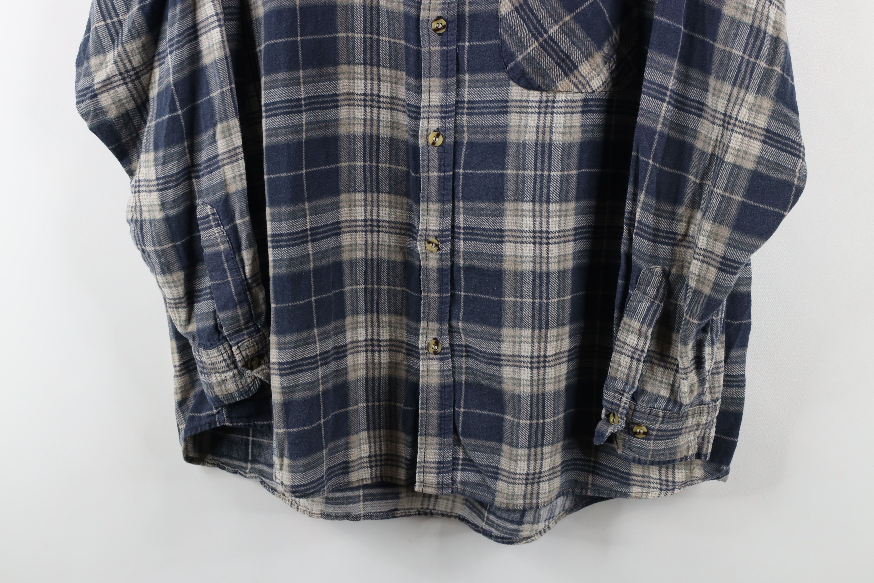 Vintage Vintage 90s Streetwear Collared Flannel Button Shirt Plaid Size US XL / EU 56 / 4 - 3 Thumbnail