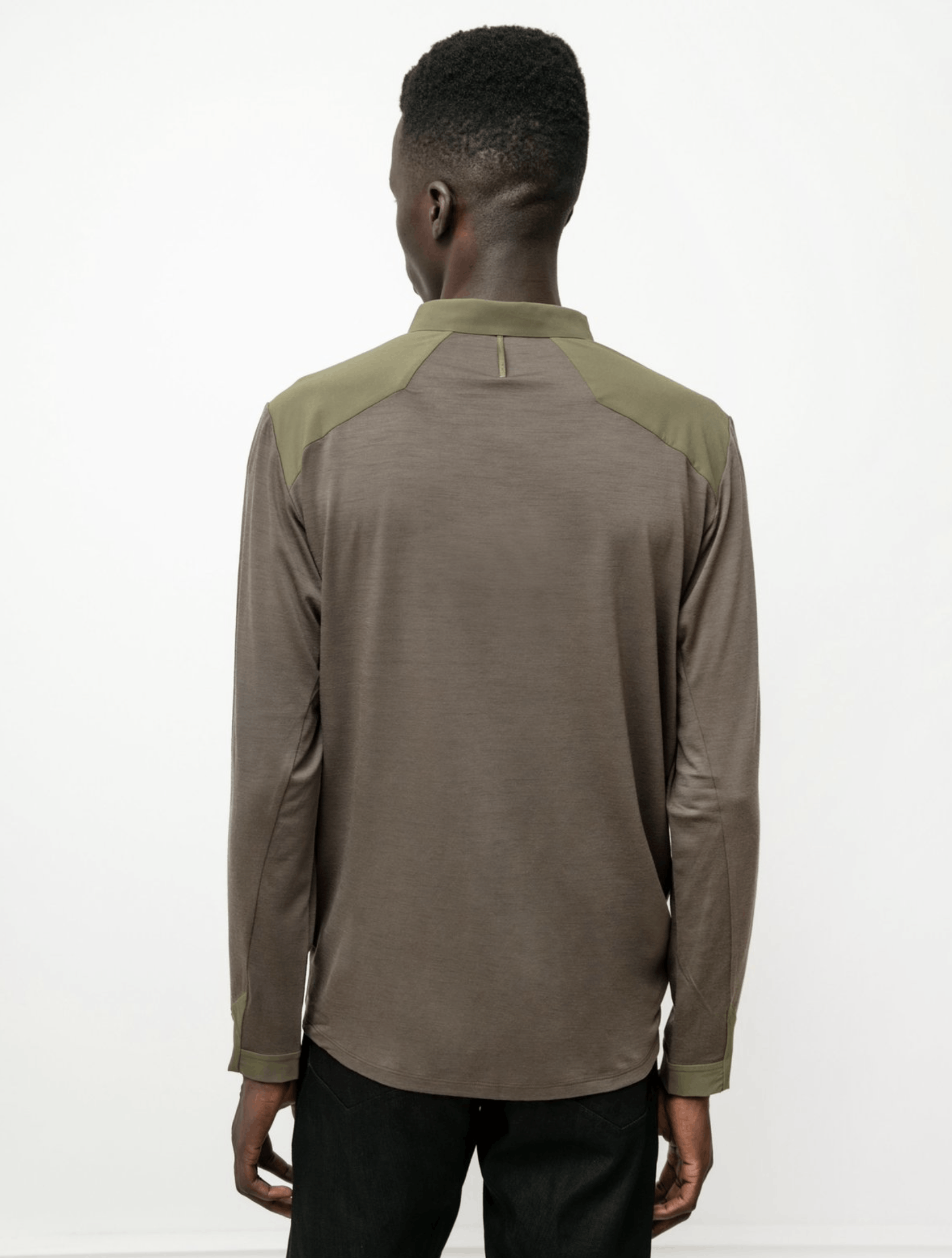 Veilance Arc'teryx Veilance Frame LS Polo Shirt, Olive Size US L / EU 52-54 / 3 - 3 Thumbnail