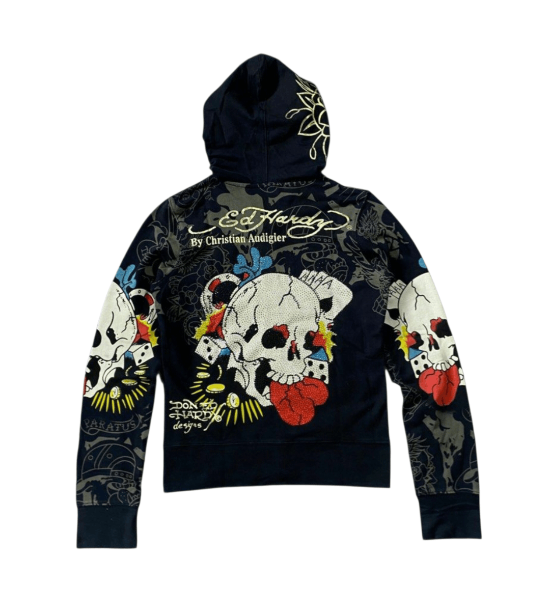Christian Audigier Edhardy Zip Hoodie Full Print Size S / US 4 / IT 40 - 1 Thumbnail