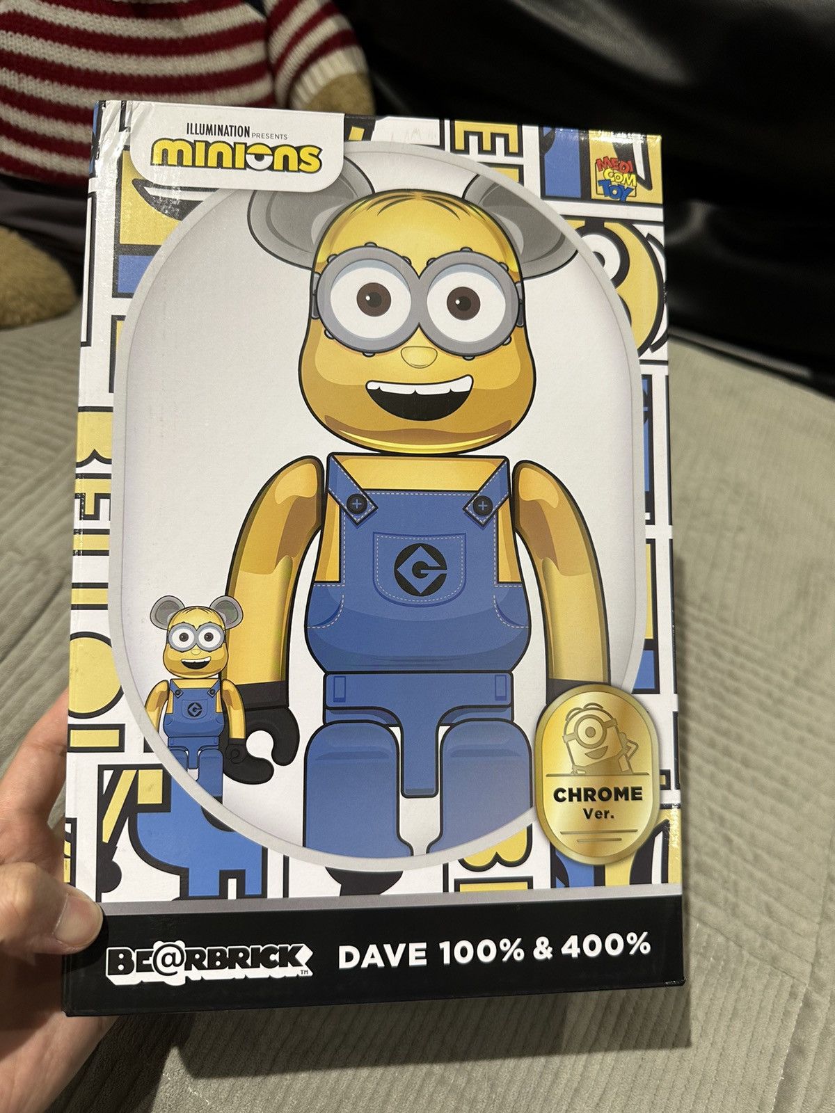 Japanese Brand Bearbrick DAVE 100% & 400% Chrome Ver. Set Size ONE SIZE - 3 Thumbnail