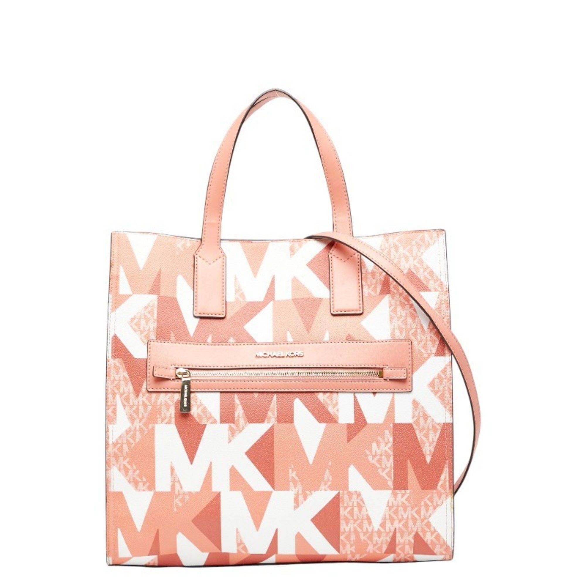 Michael Kors Michael Kors Kenley Tote Bag/Shoulder Bag, 2-Way, Pink, PVC, Leather, Women's Size ONE SIZE - 1 Thumbnail