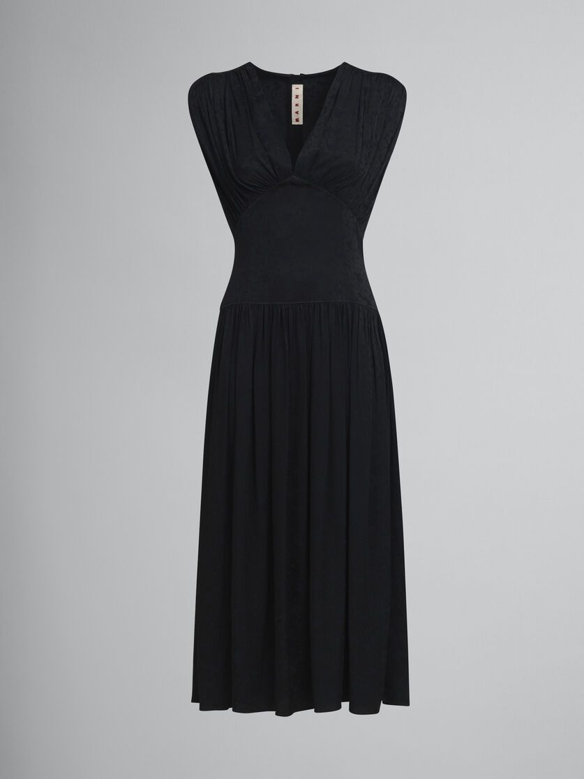 Marni o1f1d3z0326 Jacquard Midi Dress in Black Size L / US 10 / IT 46 - 1 Thumbnail