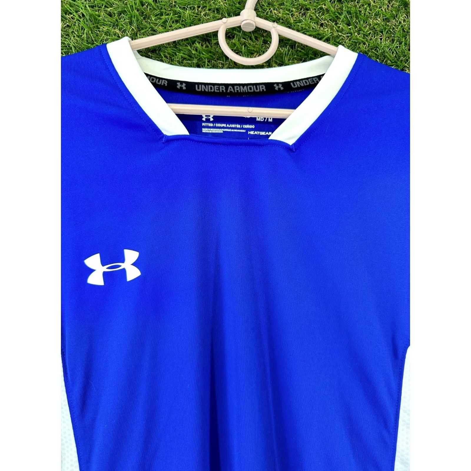 Under Armour Under Armour MENS T-Shirt Jersey Short Sleeve Training Compression Shirt BLUE White Msize Size US M / EU 48-50 / 2 - 6 Thumbnail