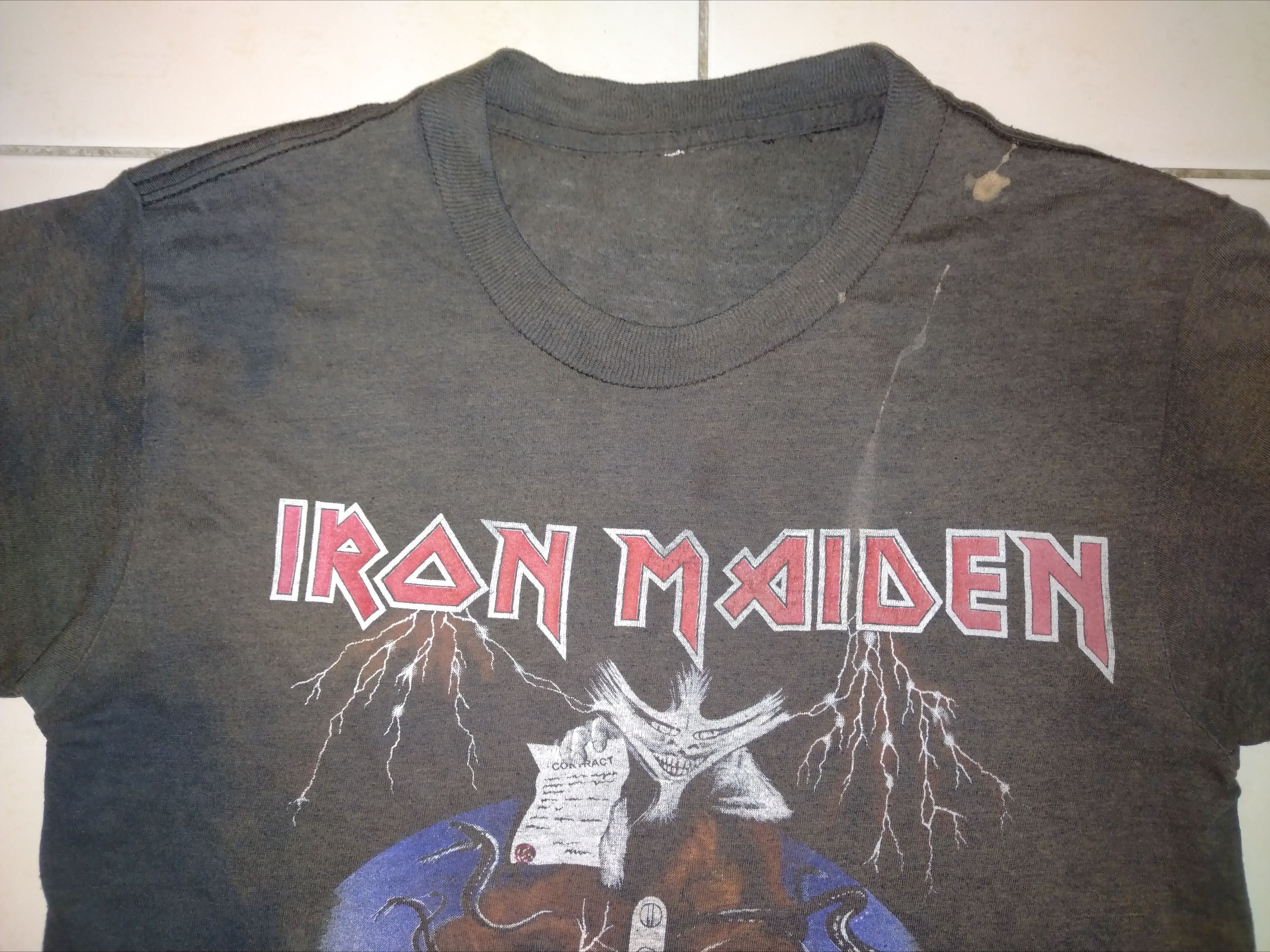 Band Tees × Iron Maiden × Vintage CRAZY SICK VTG '88 IRON MAIDEN FADED DISTRESSED Concert Tee Size US S / EU 44-46 / 1 - 10 Thumbnail