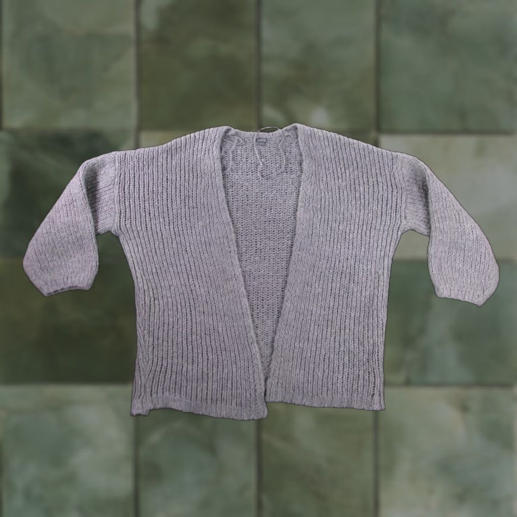 Vintage Aerie Sweater Cardigan Womens XS Small Open Front Knit Mohair Blend Cozy Gray Knit Size XS / US 0-2 / IT 36-38 - 1 Thumbnail