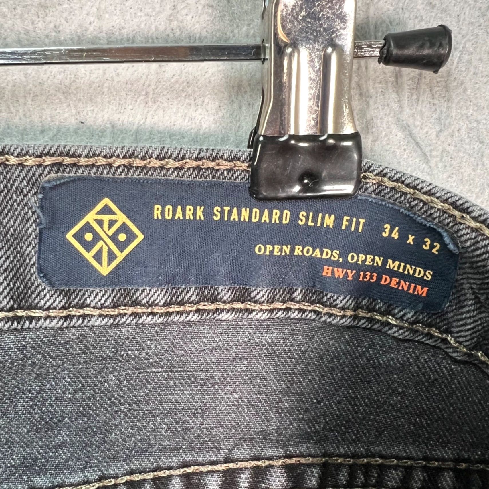 Roark Roark Jeans Slim Straight 34 x 32 Mens Gray Denim 5-Pocket Cotton Blend Zip Vintage No Size US 34 / EU 50 - 3 Thumbnail