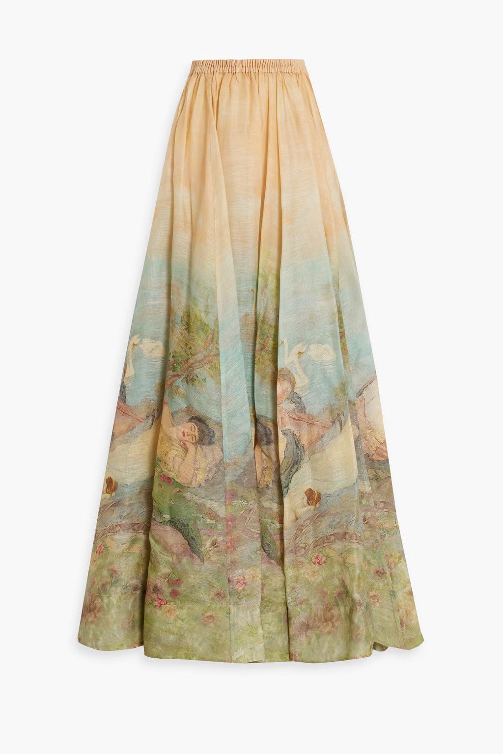 Zimmermann oc11z0225 Printed Cotton Linen-blend Maxi Skirt Multicolor Size 28" / US 6 / IT 42 - 1 Thumbnail