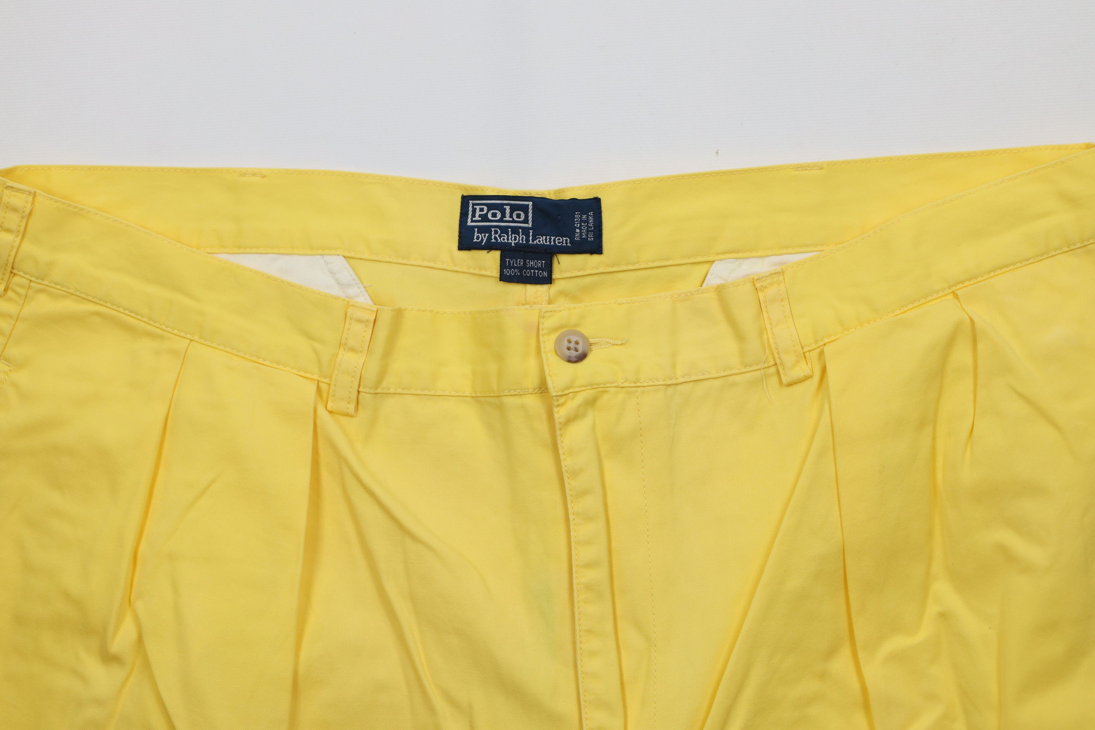 Ralph Lauren Vintage 90s Ralph Lauren Above Knee Chino Shorts Yellow Size US 40 / EU 56 - 2 Thumbnail