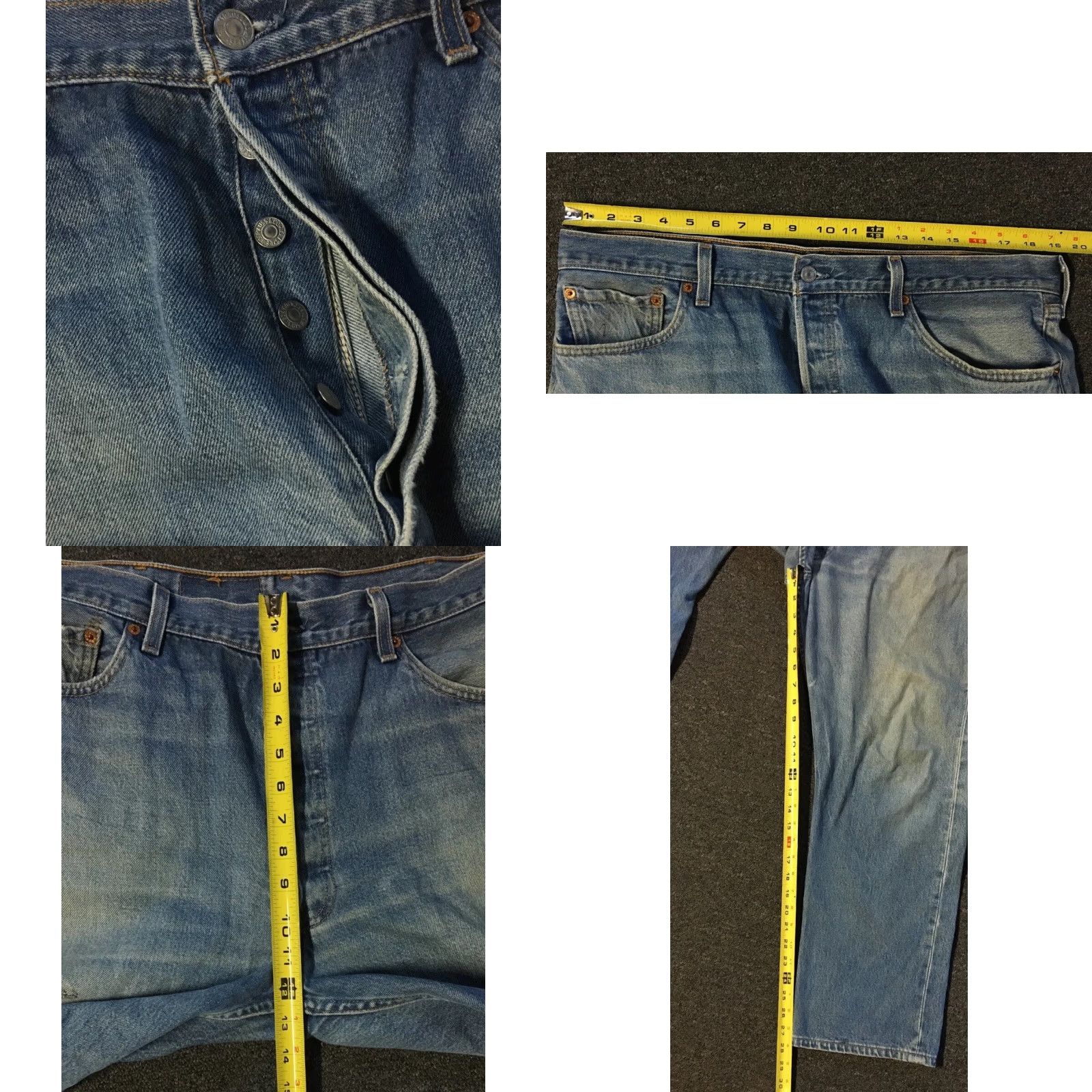 Levi's VINTAGE Levi's 501 Jeans Men 38 Blue Denim Button Fly Distressed 90s Grunge Punk USA Size US 38 / EU 54 - 8 Thumbnail