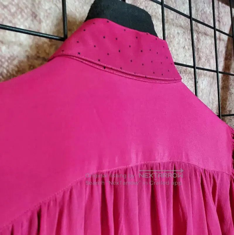 Dior Dior Pink Silk Dot Long Sleeve Blouse . Size M / US 6-8 / IT 42-44 - 7 Thumbnail