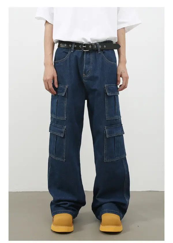 Japanese Brand Norika x Rina Vintage Multi-Pocket Washed Cargo Jeans Size US 32 / EU 48 - 1 Thumbnail