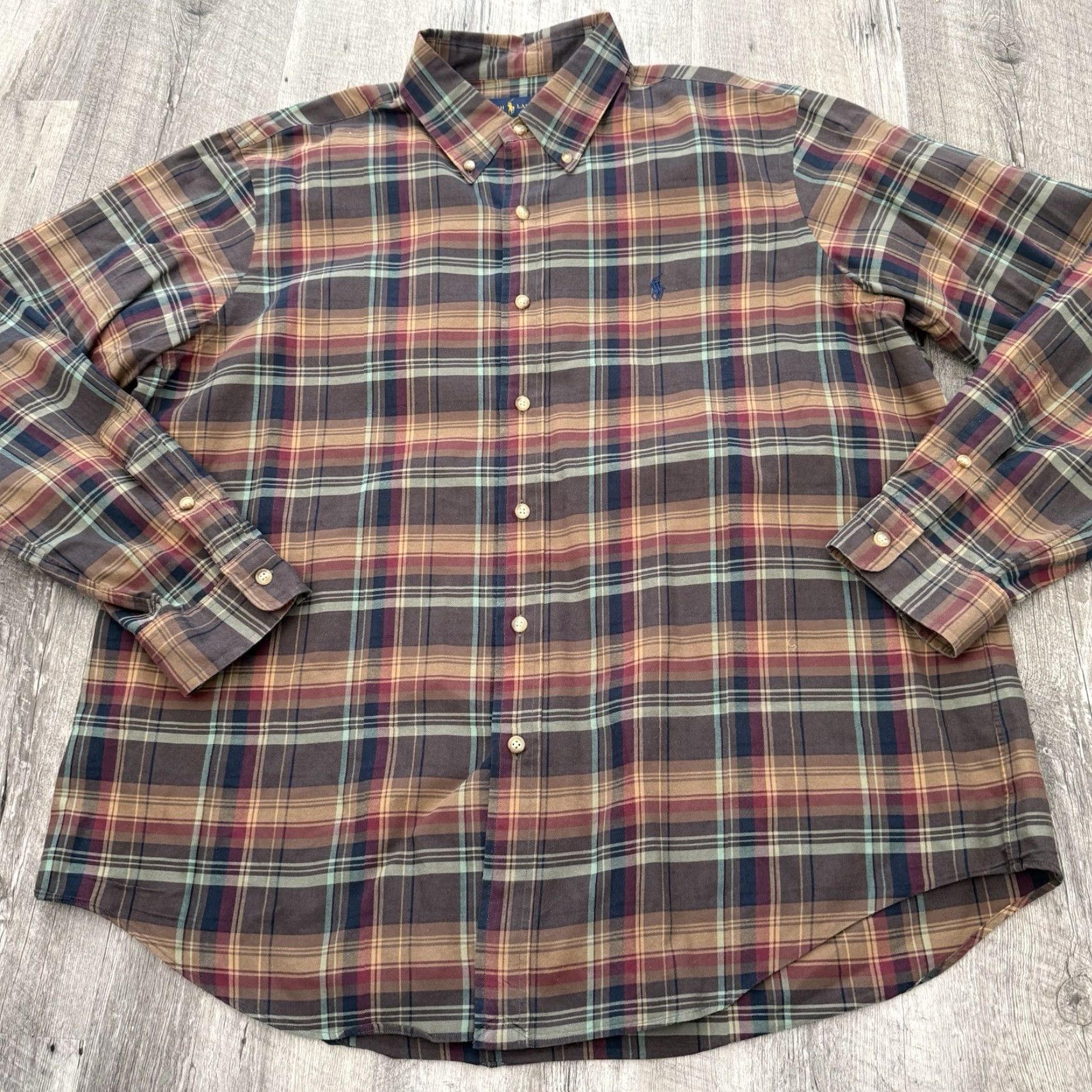Ralph Lauren Ralph Lauren Shirt Mens XL Multicolor Plaid Button-Down Brushed Cotton Long Sleeve Casual Classic Designer Size US XL / EU 56 / 4 - 7 Thumbnail