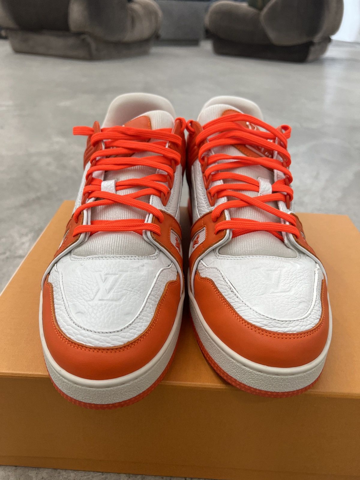 Louis Vuitton Louis Vuitton Monogram Trainer Orange/White Size US 10 / EU 43 - 5 Thumbnail