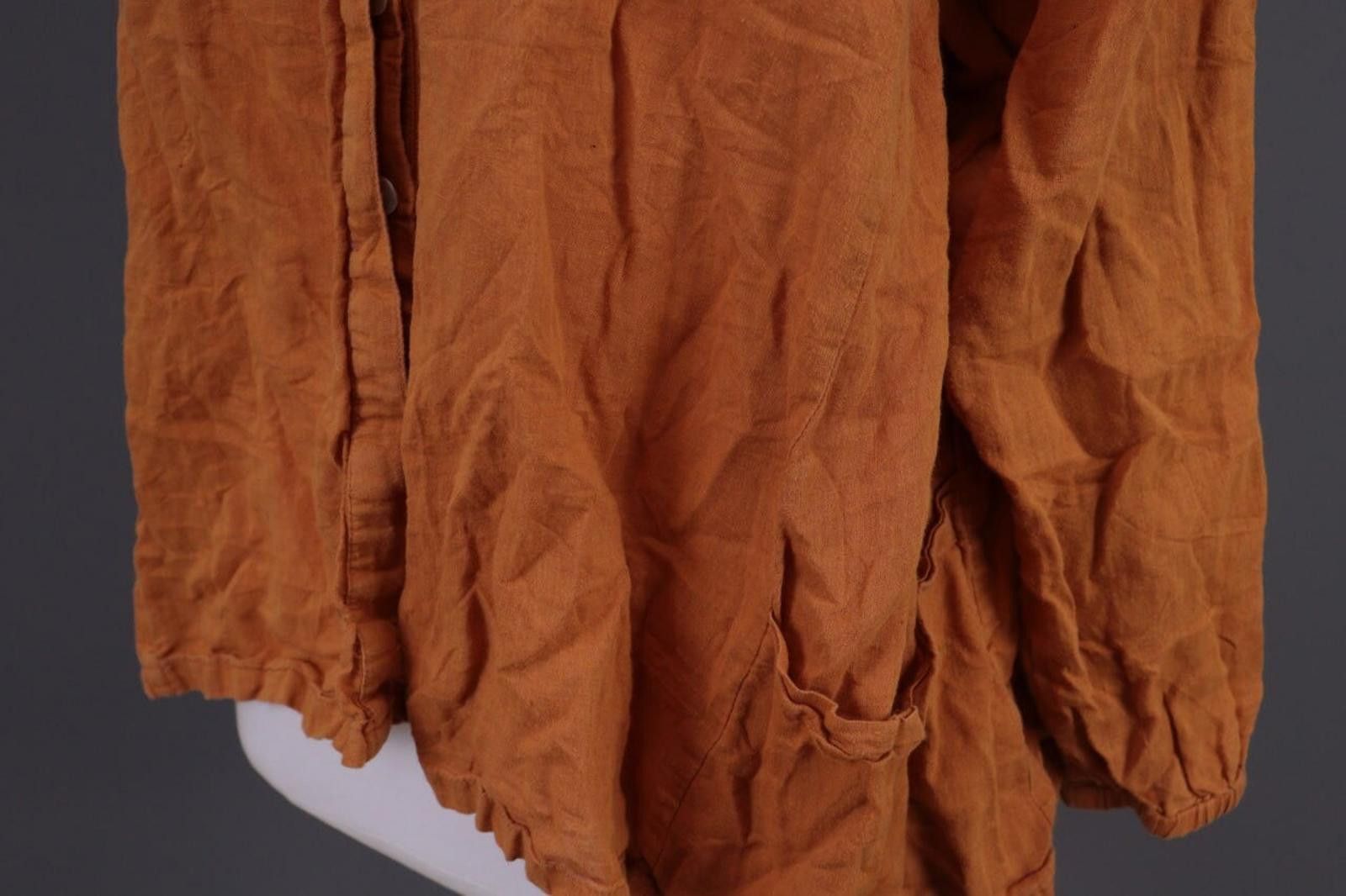 Designer Gudrun Sjoden Orange Linen Relaxed Blouse Shirt Size L Size L / US 10 / IT 46 - 8 Thumbnail
