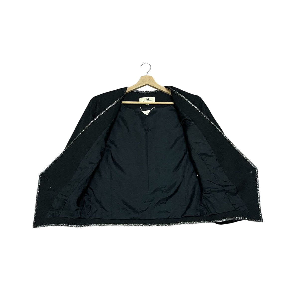 Paco Rabanne Vtg Paco Rabanne Paris V-neckline Silver Trim Outline Jacket Size M / US 6-8 / IT 42-44 - 20 Thumbnail