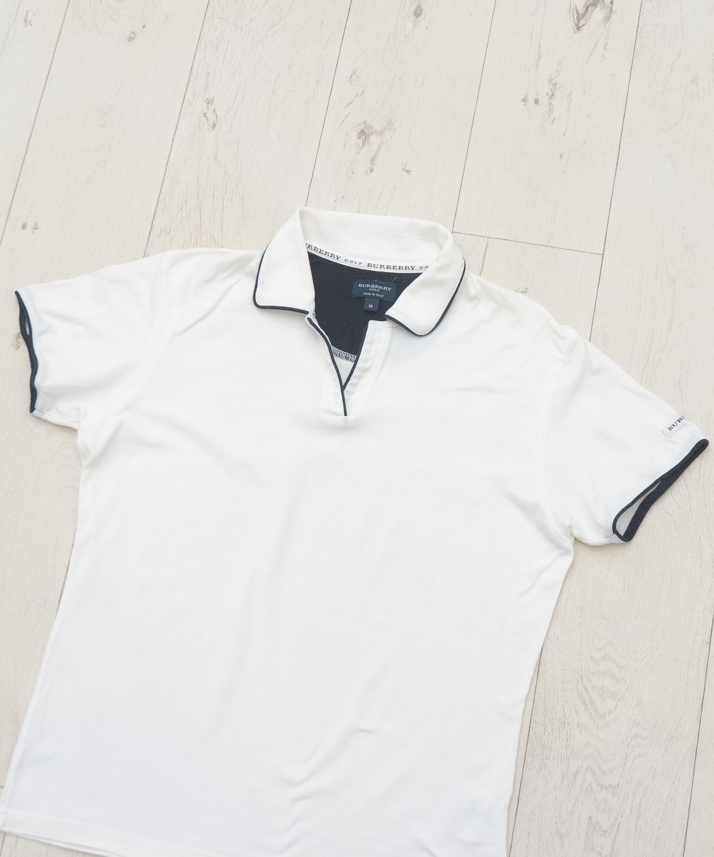 Burberry × Vintage Vintage Womens Burberry Golf Logo White Polo Shirt Size M / US 6-8 / IT 42-44 - 3 Thumbnail