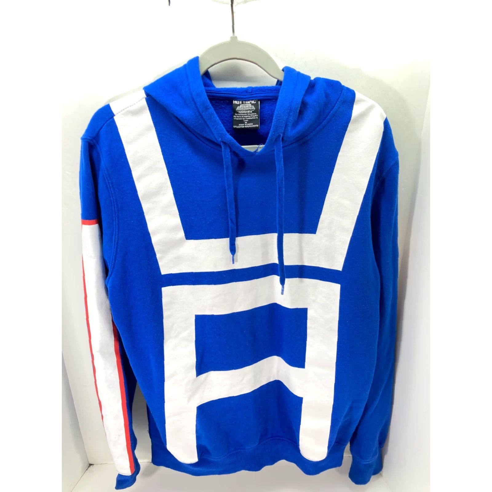 Hot Topic My Hero Academia Hooded Sweatshirt Mens M Blue White Pullover Graphic Print Long Sleeve Hot Topic Sweatshirt Size US M / EU 48-50 / 2 - 3 Thumbnail