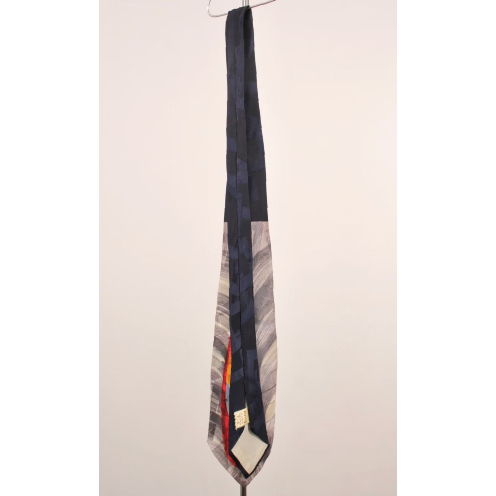 Vintage VTG Bovis Necktie Shirt 1940s Men Blue Red Hand Painted 40s Tie Size ONE SIZE - 7 Thumbnail