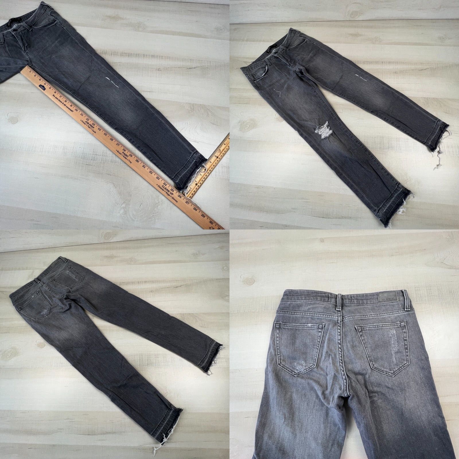 Zara Zara Womens Skinny Jeans 2 Gray Distressed Low Rise Stretch Size 26" / US 2 / IT 38 - 8 Thumbnail
