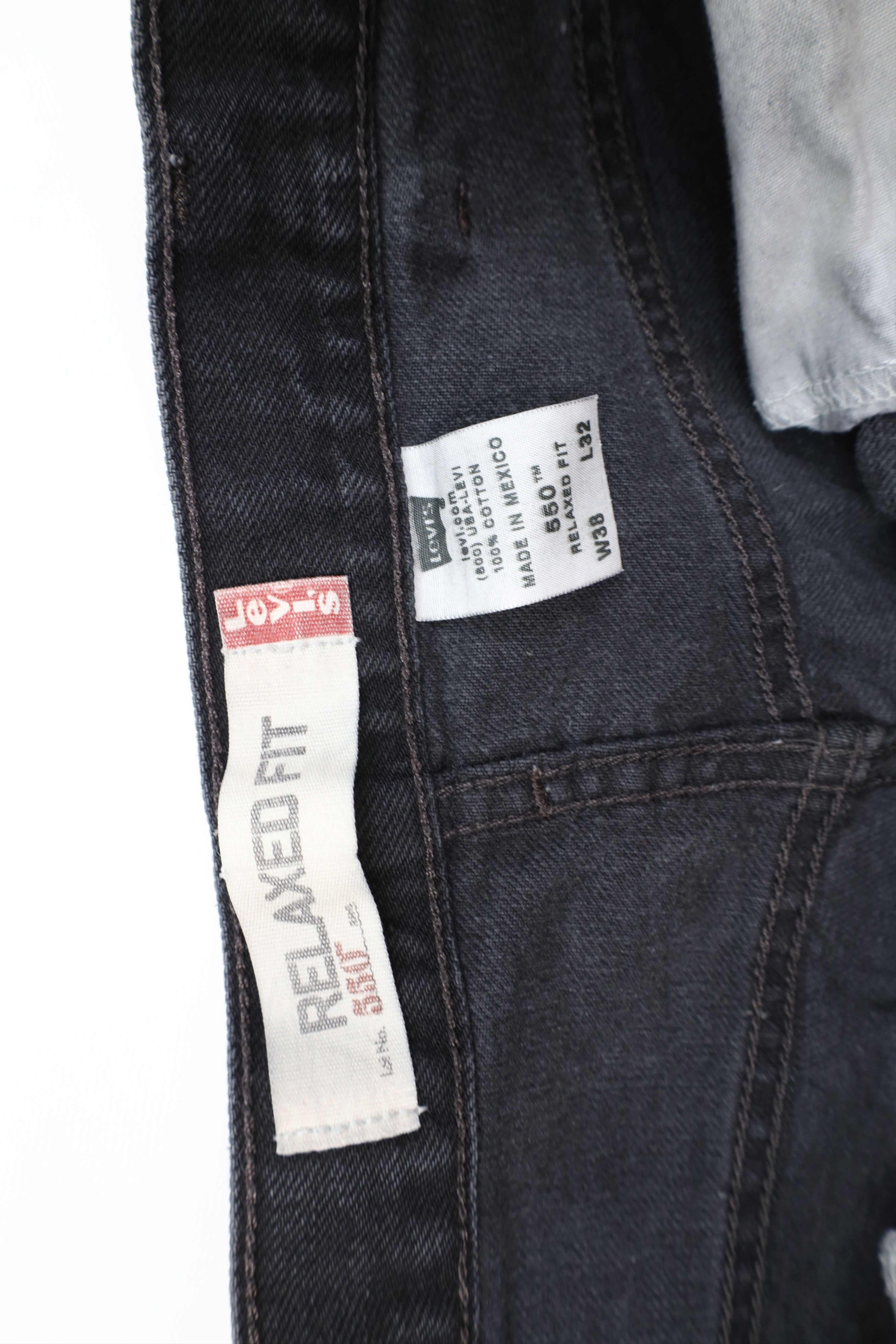 Levi's Vintage Y2K Levis 550 Relaxed Fit Denim Jeans Black Cotton Size US 38 / EU 54 - 8 Thumbnail