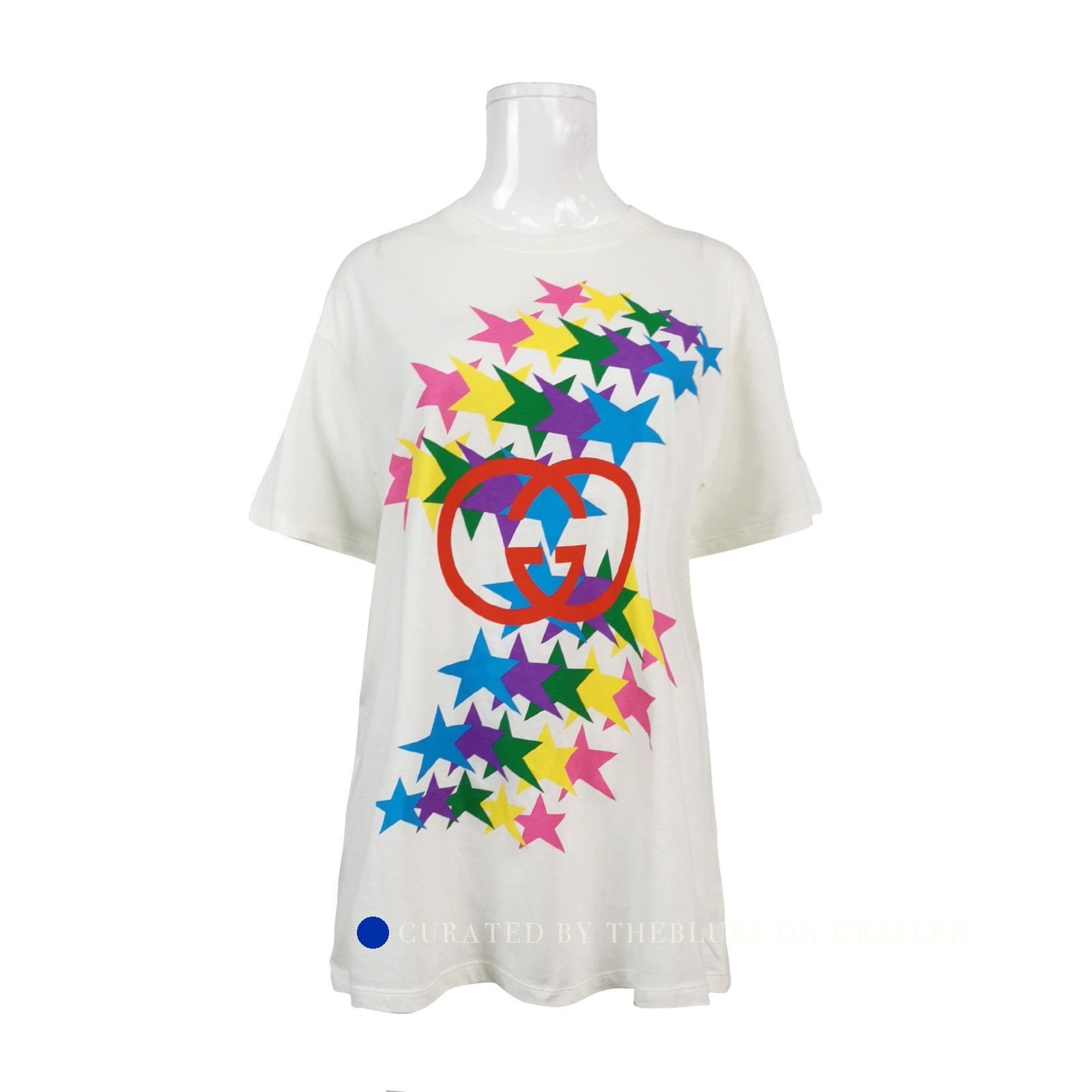 Gucci Multi-Color Star Print T-Shirt in White Size US M / EU 48-50 / 2 - 1 Thumbnail