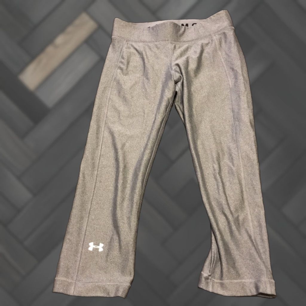 Under Armour Under Armour Leggings HeatGear Compression Yoga Pants Gray Womens M Cropped Size 32" / US 10 / IT 46 - 1 Thumbnail