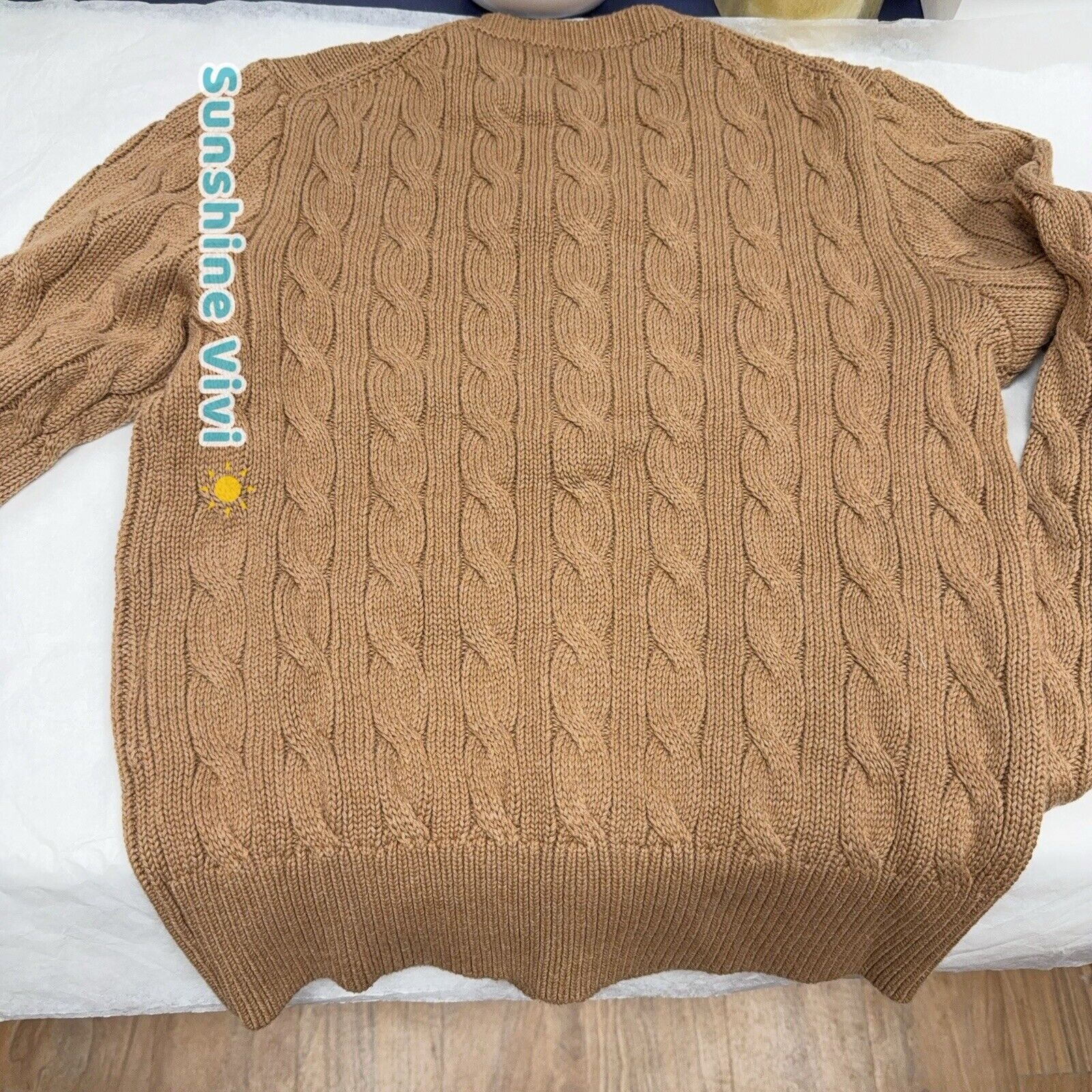 Polo Ralph Lauren NWT Polo Ralph Lauren Cable-Knit Crewneck Cardigan Camel M Size M / US 6-8 / IT 42-44 - 5 Thumbnail