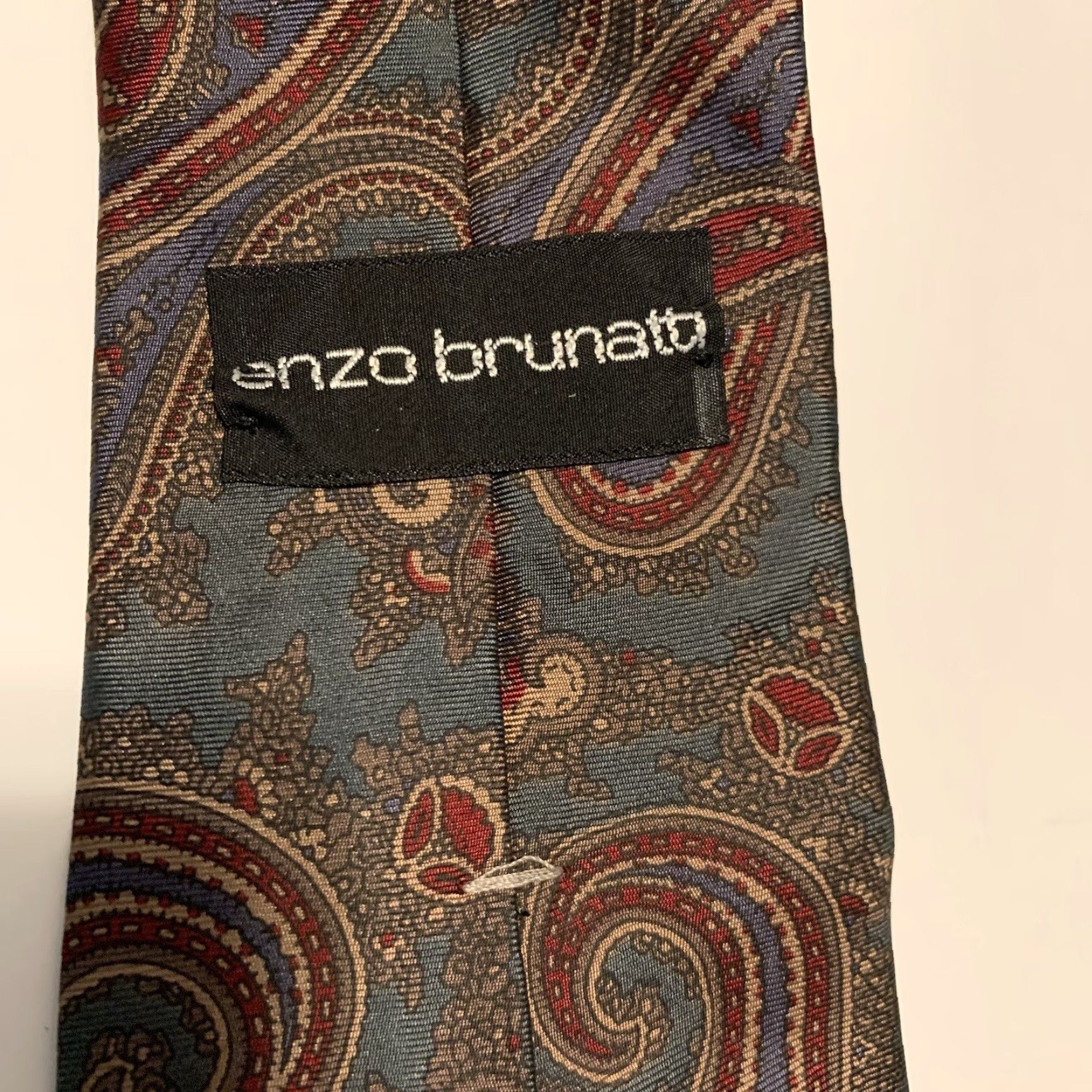 Kenzo ENZO BRUNATTI Silk Tie Multi-Color Abstract Paisley Short Classic Neck Tie Mens Size ONE SIZE - 6 Thumbnail
