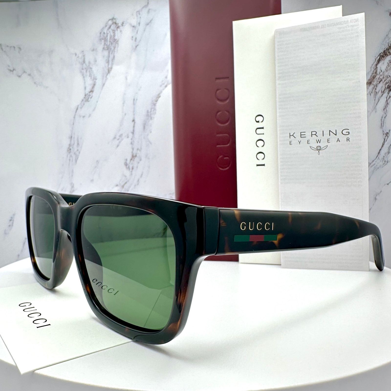 Gucci New GUCCI Sunglasses Brown Gold Red Green Web 55-20-145 mm Size ONE SIZE - 18 Thumbnail