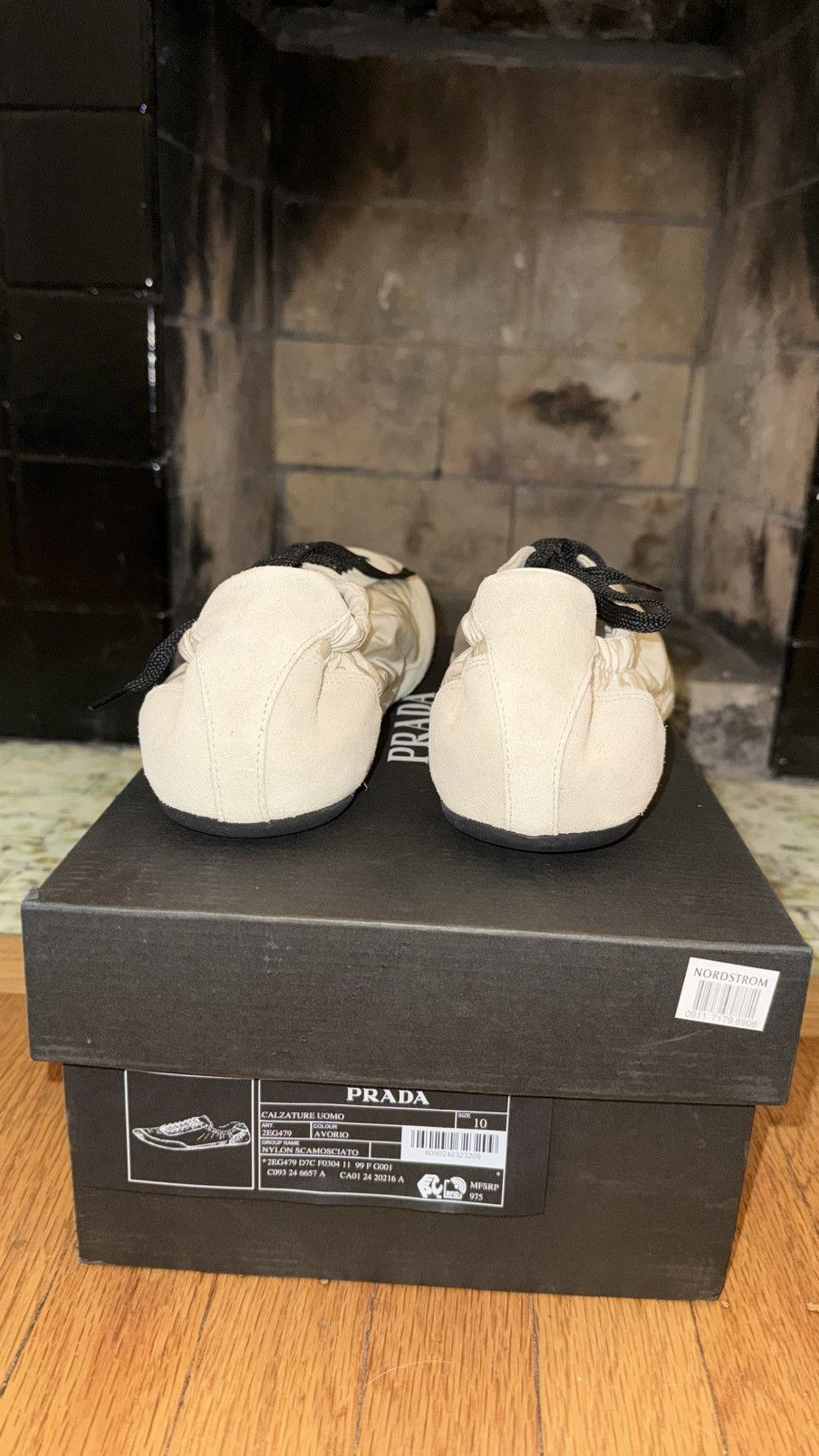 Prada Ivory Collapse Re-Nylon and suede elasticized sneakers Size US 11 / EU 44 - 5 Thumbnail