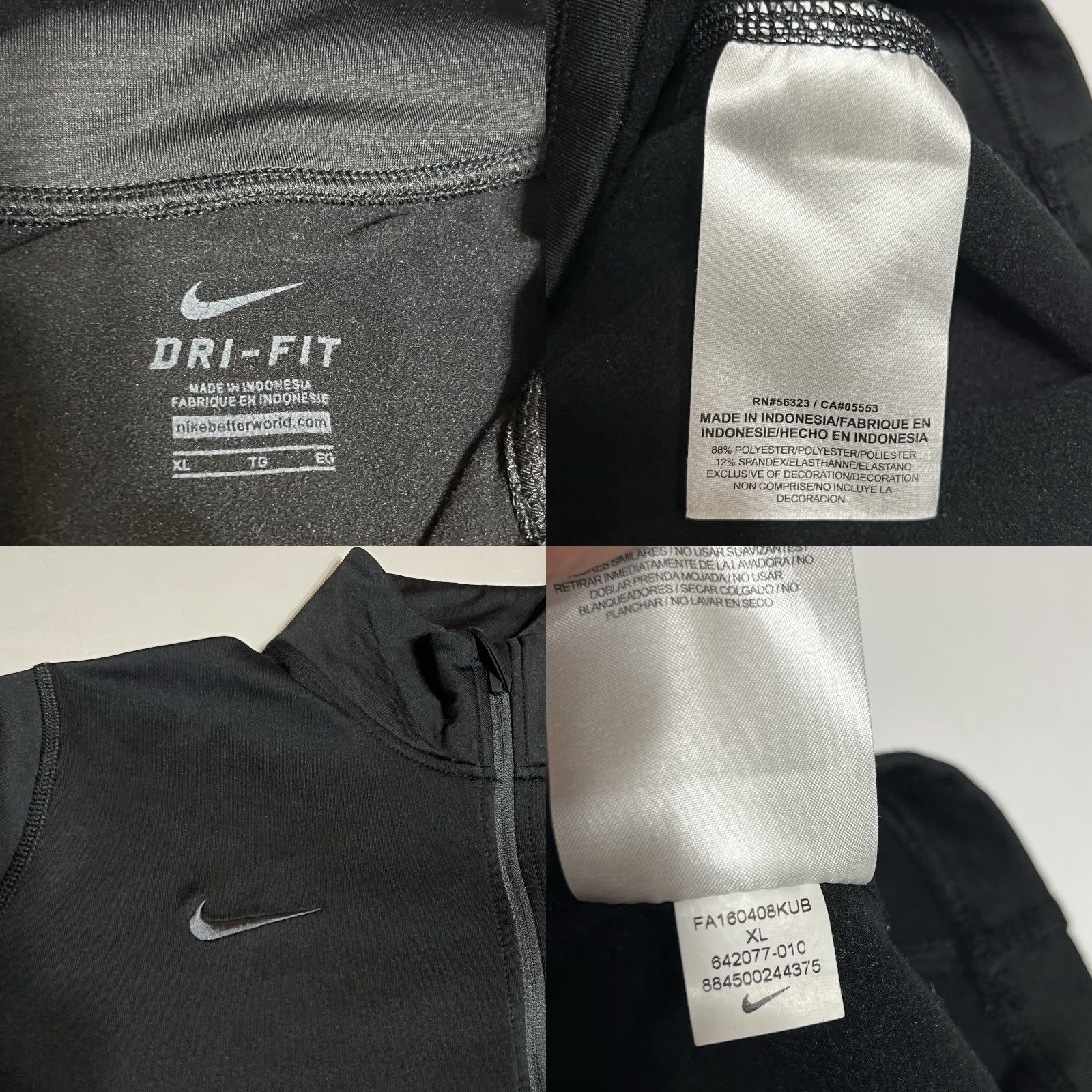Nike Nike Pullover Dri-FIT Womens XL Black 1/2 Zip Running Top Cobra Patch Size XL / US 12-14 / IT 48-50 - 8 Thumbnail