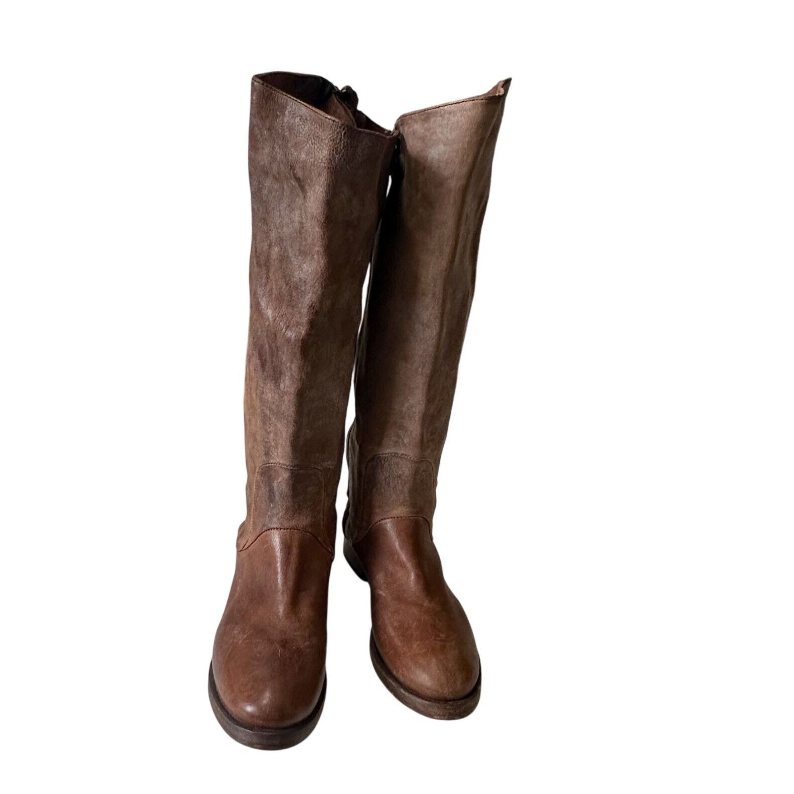 Other Nylo Distressed Leather Tall Double Zip Boots EU 39 Size US 9 / IT 39 - 4 Thumbnail