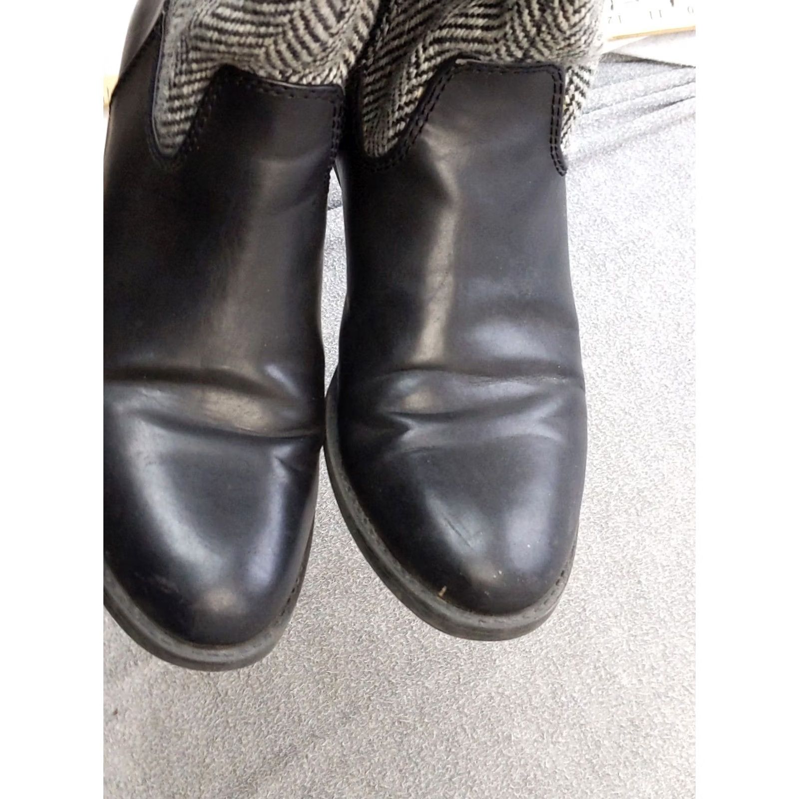 Tommy Hilfiger Tommy Hilfiger Boots Womens Size 7 Black Leather Herringbone Knee High Riding Boot Women Footwear Long Tail Riding Boots Size US 7 / IT 37 - 6 Thumbnail