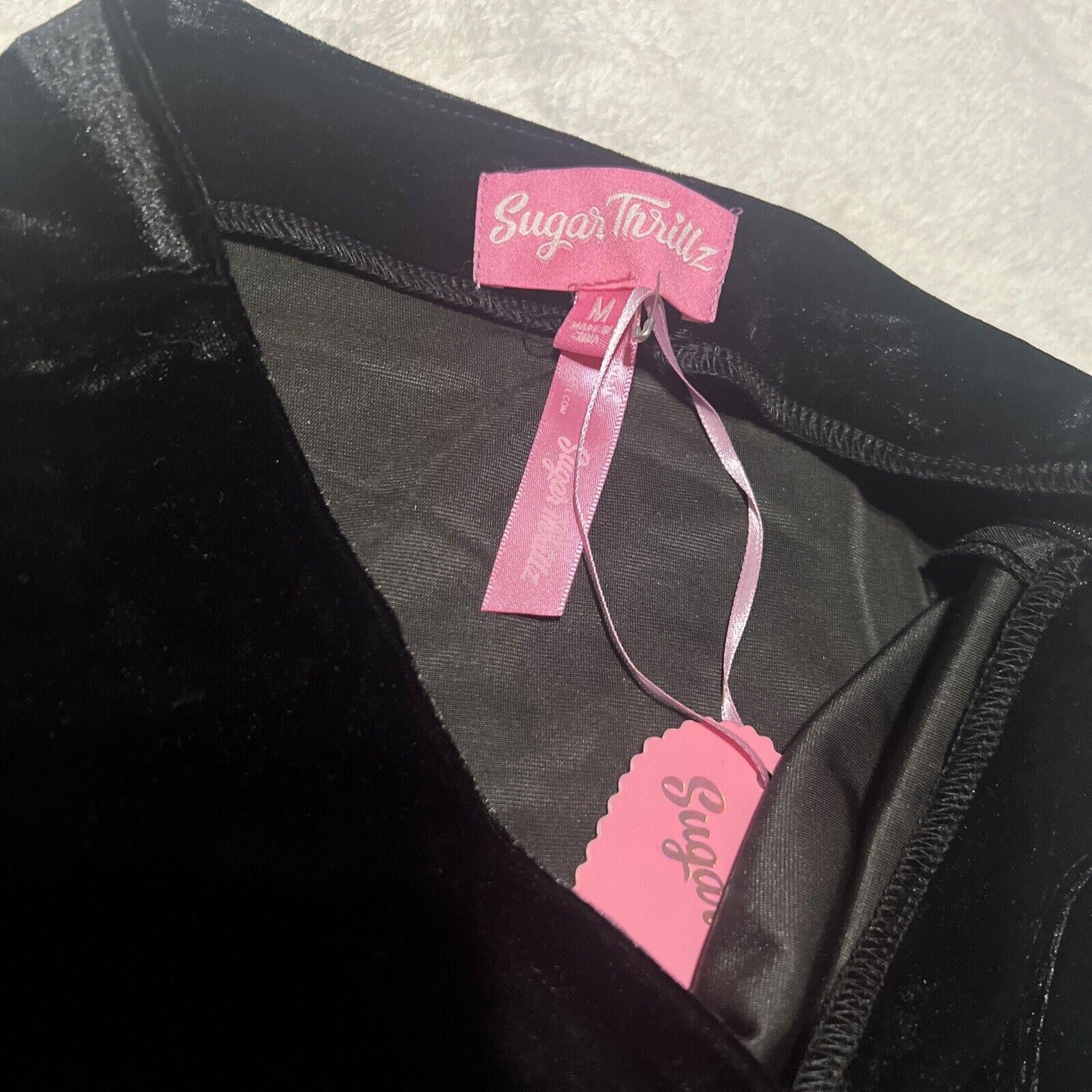 Designer M NWT Black Marabou Velvet Mini Skirt High Waisted Fit Size 32" / US 10 / IT 46 - 3 Thumbnail