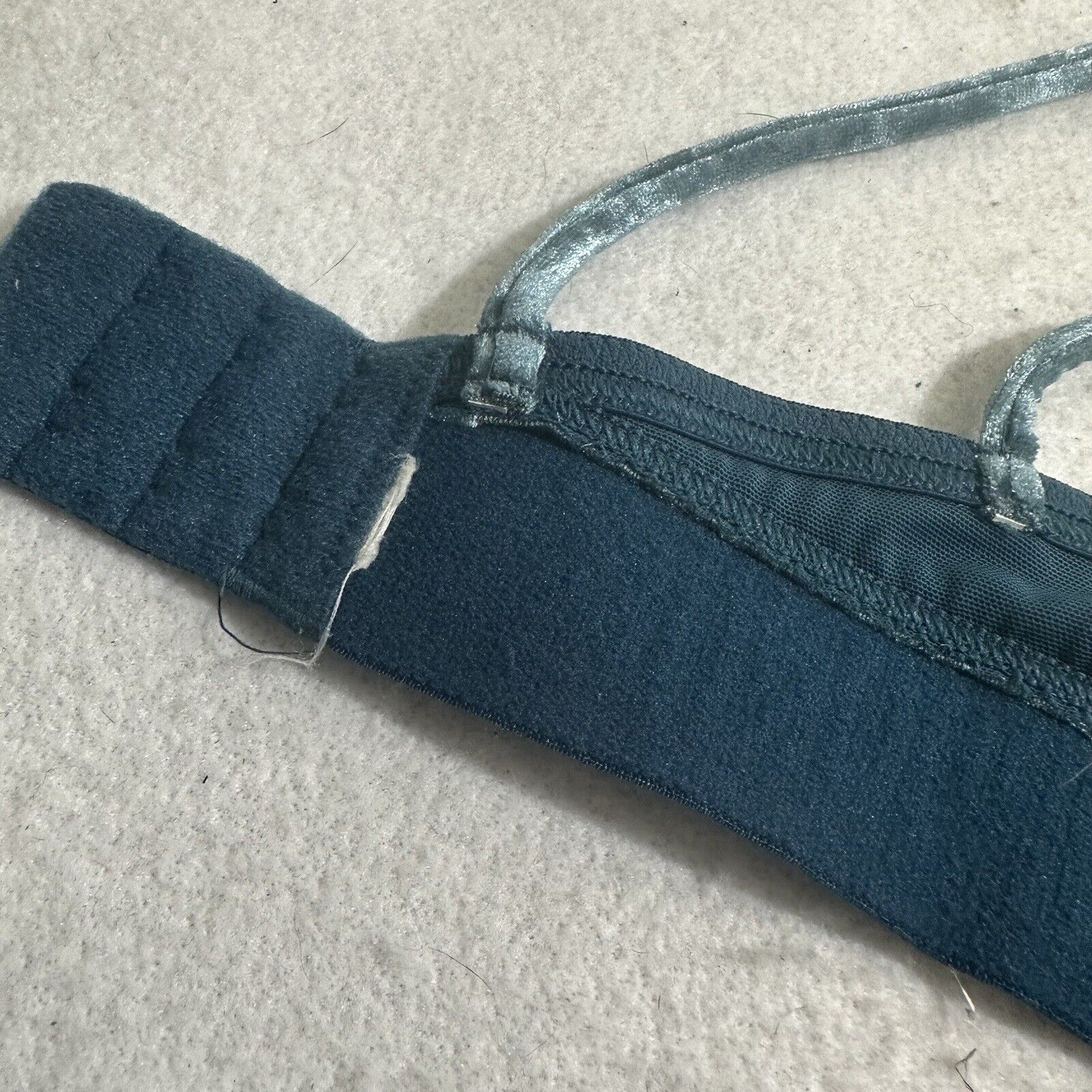 Victoria's Secret Victorias Secret Small Teal Blue Velvet Bralette Strappy Bra Size ONE SIZE - 9 Thumbnail