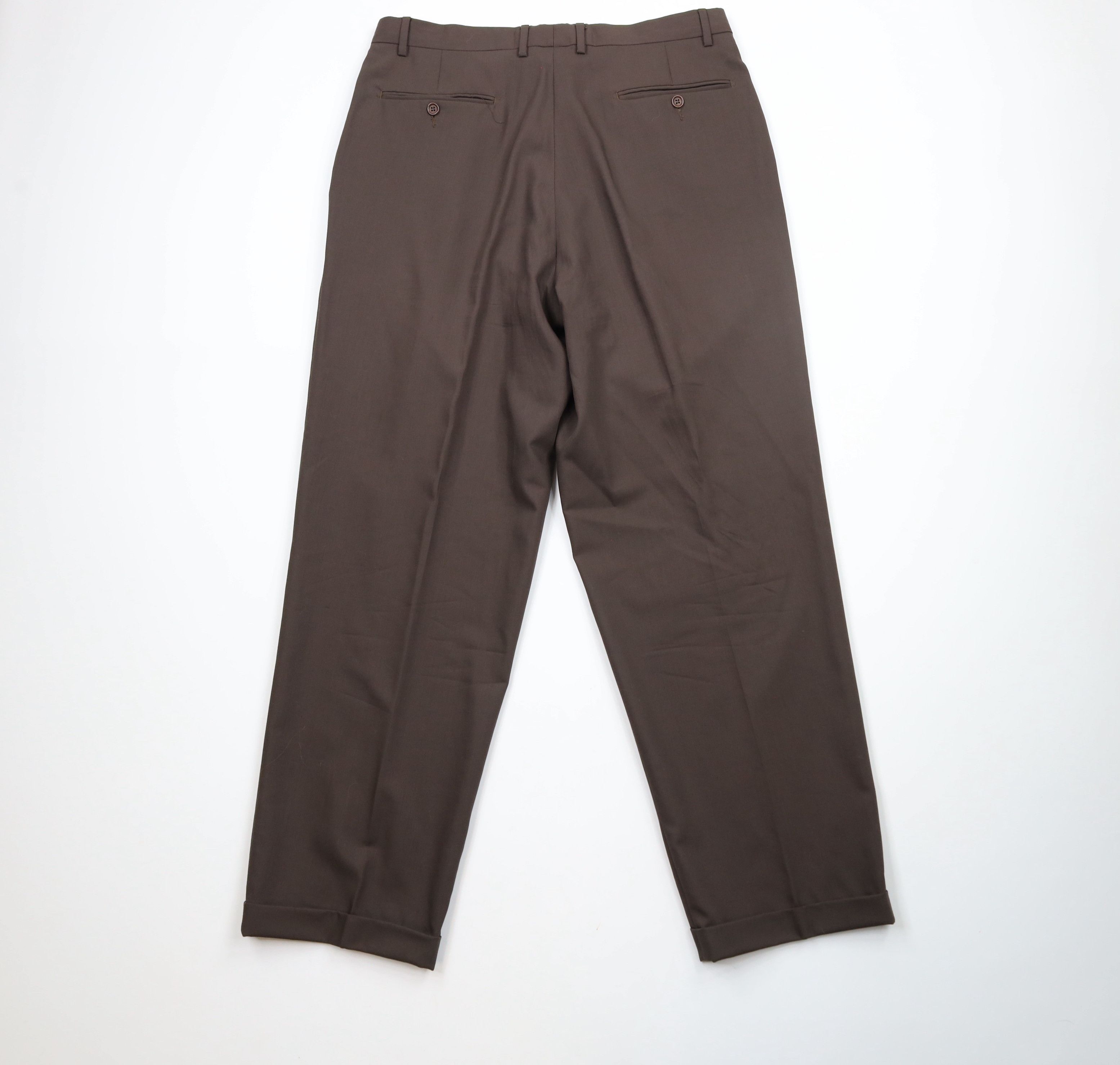 Vintage Vintage 90s Streetwear Wool Wide Leg Chino Pants Brown Size US 34 / EU 50 - 9 Thumbnail
