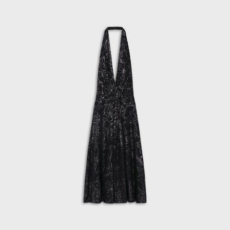 image of Celine O1W1Db10324 Draped Dress In Black, Women's (Size Medium)